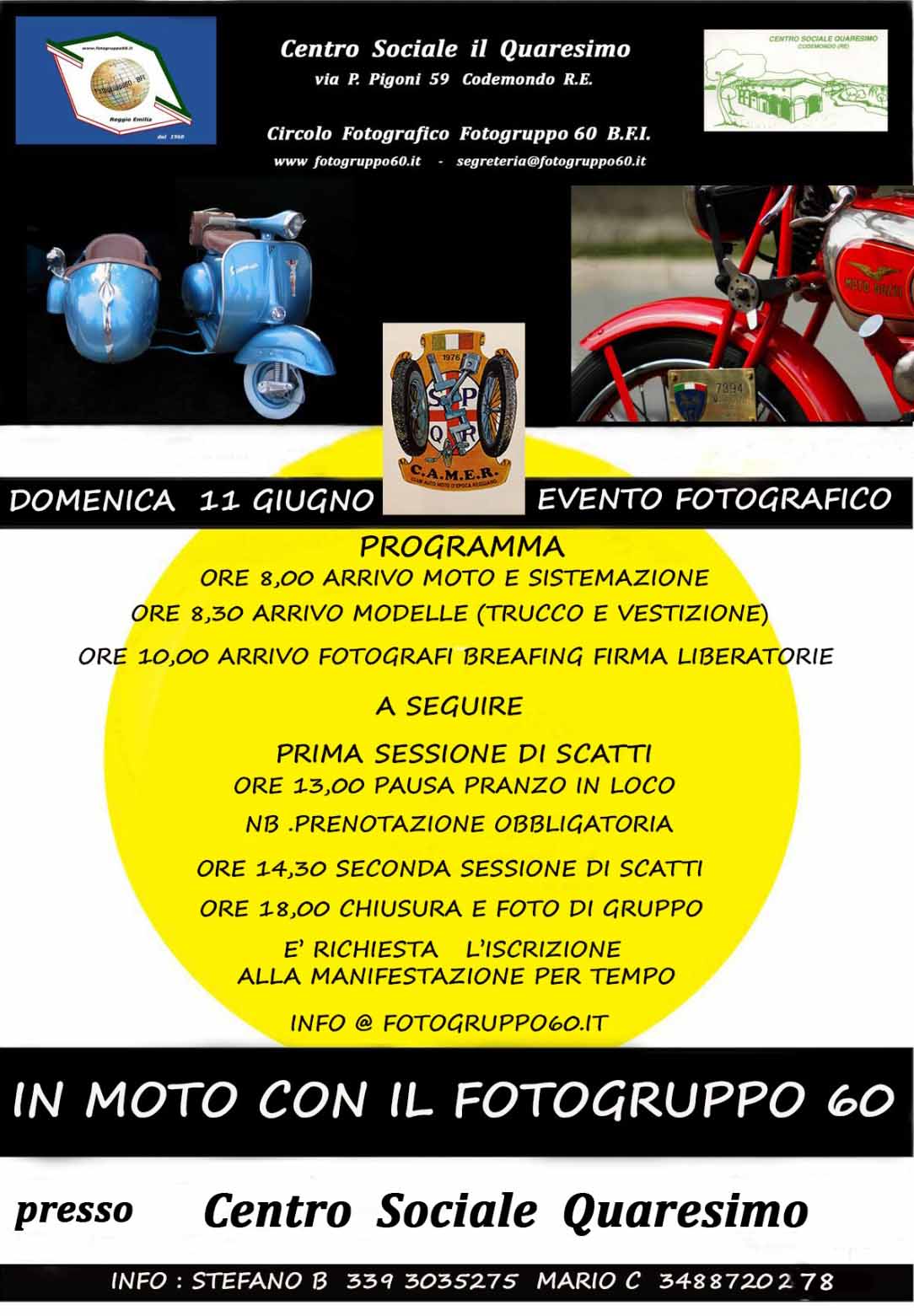 in moto con il fotogruppo