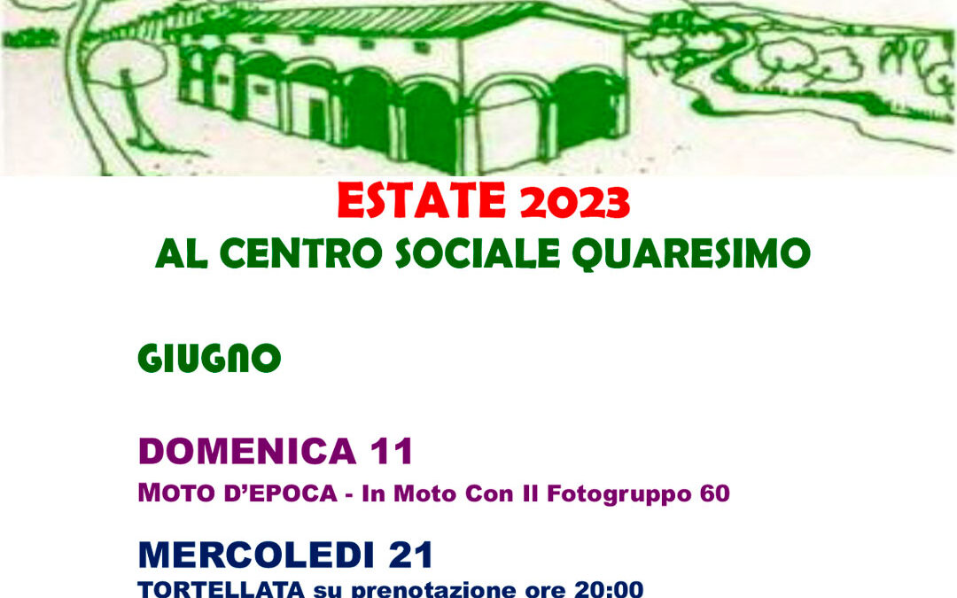 Estate 2023 al CS Quaresimo